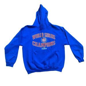 Cubs Baseball Blue Hoodie Size Large